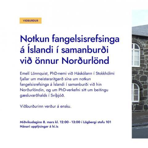 Sakfræðifélag Íslands og Lagastofnun stóðu fyrir hádegisfyrirlestri 8. mars í Lögbergi.